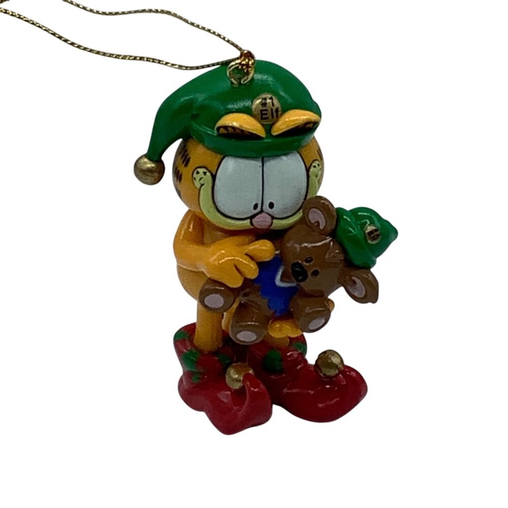 Vtg‎ Garfield Christmas Ornament Pooky Teddy Bear 1996 Enesco Figurine 3” Tall